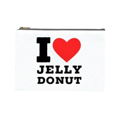 I Love Jelly Donut Cosmetic Bag (large) by ilovewhateva