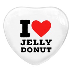 I Love Jelly Donut Heart Glass Fridge Magnet (4 Pack) by ilovewhateva