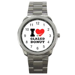 I Love Glazed Donut Sport Metal Watch by ilovewhateva