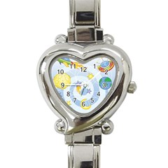 Science Fiction Outer Space Heart Italian Charm Watch by Ndabl3x