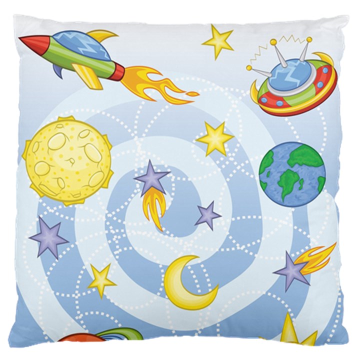 Science Fiction Outer Space Large Premium Plush Fleece Cushion Case (One Side)