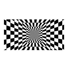 Optical Illusion Chessboard Tunnel Satin Wrap 35  X 70  by Ndabl3x