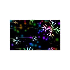 Snowflakes Snow Winter Christmas Sticker (rectangular) by Ndabl3x