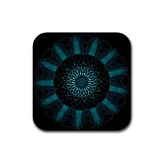 Ornament District Turquoise Rubber Coaster (square) by Ndabl3x