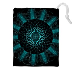 Ornament District Turquoise Drawstring Pouch (5xl) by Ndabl3x