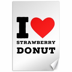 I Love Strawberry Donut Canvas 24  X 36  by ilovewhateva