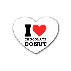 I Love Chocolate Donut Rubber Coaster (heart) by ilovewhateva