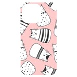 Cute Cats Cartoon Seamless-pattern iPhone 14 Pro Max Black UV Print Case Front