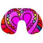 Stained Glass Love Heart Travel Neck Pillow Front