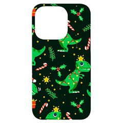 Christmas-funny-pattern Dinosaurs Iphone 14 Pro Black Uv Print Case by Vaneshart