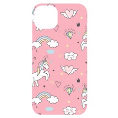 Cute-unicorn-seamless-pattern Iphone 14 Plus Black Uv Print Case