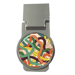 Snake Stripes Intertwined Abstract Money Clips (round) 