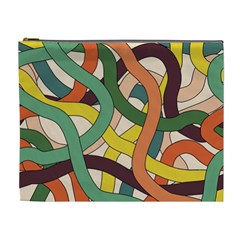 Snake Stripes Intertwined Abstract Cosmetic Bag (xl)