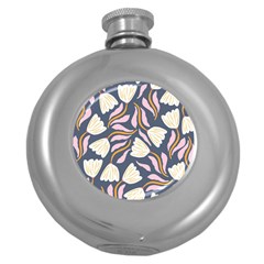 Flowers Pattern Floral Pattern Round Hip Flask (5 Oz) by Vaneshop