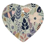 Flower Floral Pastel Ornament (Heart) Front