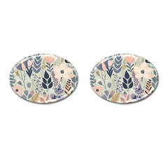 Flower Floral Pastel Cufflinks (oval)