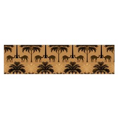 Camel Palm Tree Oblong Satin Scarf (16  X 60 )