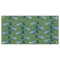 Fishes Pattern Background Theme Banner And Sign 4  X 2  by Vaneshop