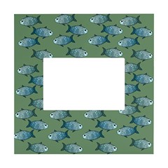 Fishes Pattern Background Theme White Box Photo Frame 4  X 6 