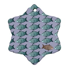 Fishes Pattern Background Theme Art Ornament (snowflake)