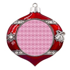 Pattern Print Floral Geometric Metal Snowflake And Bell Red Ornament by Vaneshop