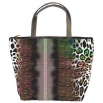 Leopard Animal Shawl Honeycomb Bucket Bag