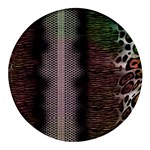 Leopard Animal Shawl Honeycomb Round Glass Fridge Magnet (4 pack)