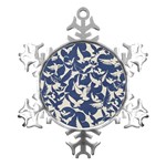 Bird Animal Animal Background Metal Small Snowflake Ornament Front