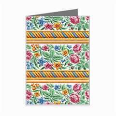 Flower Fabric Design Mini Greeting Card by Vaneshop