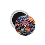 3d Flower Bloom Embossed Pattern 1.75  Magnets