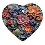 3d Flower Bloom Embossed Pattern Ornament (Heart)