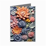 3d Flower Bloom Embossed Pattern Mini Greeting Card