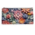 3d Flower Bloom Embossed Pattern Pencil Case