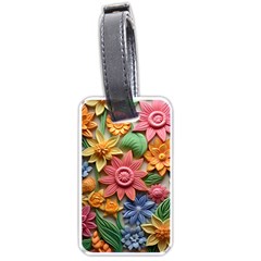 Flower Bloom Embossed Pattern Luggage Tag (one Side)