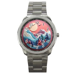 Paper Art Pastel Sport Metal Watch