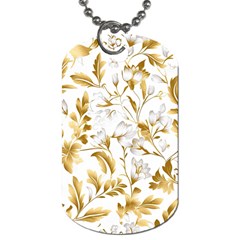 Flowers Gold Floral Dog Tag (two Sides)