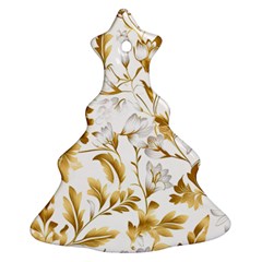 Flowers Gold Floral Christmas Tree Ornament (two Sides) by Vaneshop