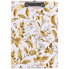 Flowers Gold Floral A4 Acrylic Clipboard by Vaneshop