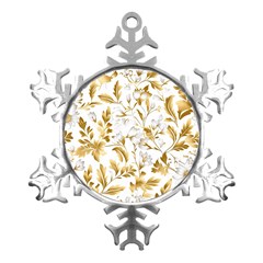 Flowers Gold Floral Metal Small Snowflake Ornament