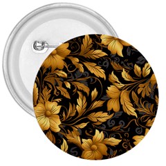 Flower Gold Floral 3  Buttons by Vaneshop