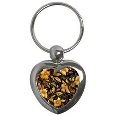 Flower Gold Floral Key Chain (heart) by Vaneshop