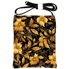 Flower Gold Floral Shoulder Sling Bag by Vaneshop