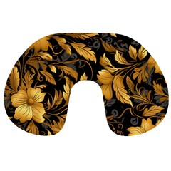 Flower Gold Floral Travel Neck Pillow