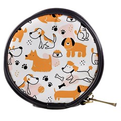 Seamless Pattern Of Cute Dog Puppy Cartoon Funny And Happy Mini Makeup Bag