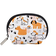 Seamless Pattern Of Cute Dog Puppy Cartoon Funny And Happy Accessory Pouch (small)