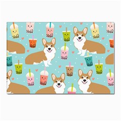 Welsh Corgi Boba Tea Bubble Cute Kawaii Dog Breed Postcard 4 x 6  (pkg Of 10) by Wav3s