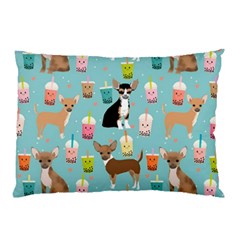 Chihuahua Bubble Kawaii Boba Tea Cute Dog Pillow Case by Wav3s