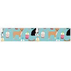 Chihuahua Bubble Kawaii Boba Tea Cute Dog Large Premium Plush Fleece Scarf  by Wav3s