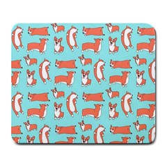 Corgis On Teal Large Mousepad by Wav3s