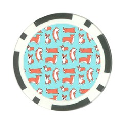 Corgis On Teal Poker Chip Card Guard (10 Pack) by Wav3s